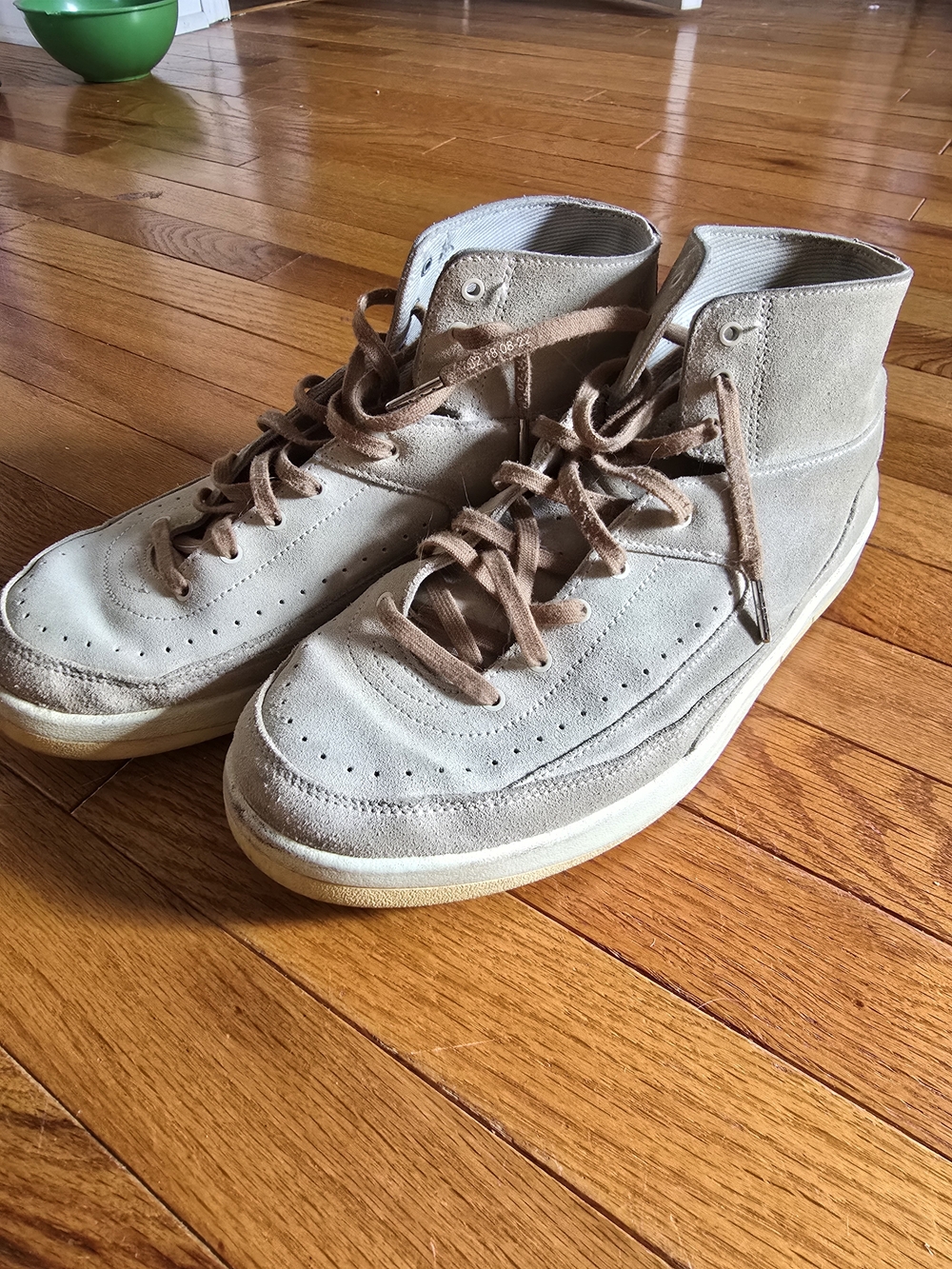 Jordan Men's High-Top Suede Sneakers in Beige and Brown